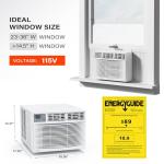 ROVSUN Smart 10000 BTU Window Air Conditioner with WiFi, Energy Saving Window AC Unit with Remote & App Control, Timer Function & Easy Install Kit, for Rooms up to 450 Square Feet, 115V/60Hz, White