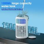 Portable Air Conditioners,air conditioner, 3-Speed Fan, 2-Speed Cold Fog,4 in 1 Humidifier, Air Conditioner,Fan,2 Atomising Nozzle, 7-Colour Led Light, Large Capacity 1500ml,Remote Control