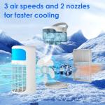 Portable Air Conditioners,air conditioner, 3-Speed Fan, 2-Speed Cold Fog,4 in 1 Humidifier, Air Conditioner,Fan,2 Atomising Nozzle, 7-Colour Led Light, Large Capacity 1500ml,Remote Control