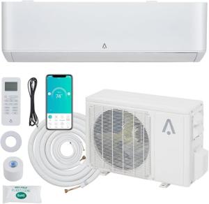 9000 BTUs Mini Split AC Unit, 23 SEER2 Inverter Split System Air Conditioners/Heating System, Ductless Heat Pump Wall Mount, With Installation Kit, AC Split Unit for Cooling Up to 450 Sq. Ft, 230V