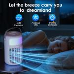 Portable Air Conditioners,air conditioner, 3-Speed Fan, 2-Speed Cold Fog,4 in 1 Humidifier, Air Conditioner,Fan,2 Atomising Nozzle, 7-Colour Led Light, Large Capacity 1500ml,Remote Control