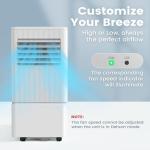 Air Choice Portable Air Conditioners, 3-in-1 10000 BTU Air Conditioner Portable for Rooms Up to 450 Sq. Ft, Remote, 24H Timer, Dehumidifier, Fan, Full Installation Kit, AC Unit for Bedroom Office