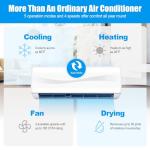 GLACER 12000BTU Mini-Split Air Conditioner, 20 SEER2 Mini AC Unit W/Pre-Charged Condenser, Heat Pump & Installation Kit, Cools up to 750 Sq. Ft, Ductless Inverter AC Split-System, 115V, White