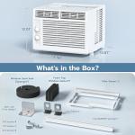 ZAFRO Window Air Conditioners 5000BTU, Cools 150 Sq. Ft,2 Cooling Mode & Fan Speeds,Ultra-Quiet, Sleep Mode & Energy Saving AC Unit for Bedroom, Living Room,White