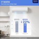 DELLA Econo Series 23000 BTU Mini Split Air Conditioner 17 SEER2, 230V Cools up to 1500 Sq. Ft, Works with Alexa and Wifi, Heater Ductless Inverter System with Heat Pump,16ft Installation Kit