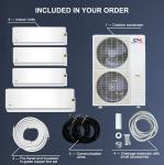 Cooper & Hunter 48,000 BTU Quad 4 Zone 9000 12000 12000 24000 BTU Multi Zone Ductless Mini Split Air Conditioner Heat Pump Full Set with 25ft Installation Kits