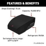 Furrion® FACR15HESA-BL-AM, Black Chill HE RV Roof Air Conditioner-15K, 15k BTU