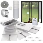 Gulrear 95" Sliding Door AC Vent Kit with Φ 5.9"AC Hose Security Lock & Weather Stripping Universal 5.0/5.9 Inch Coupler for Window/Sliding Glass Door Portable AC Energy Saving Airtight Seal Pancel