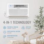 Keystone 14,000 BTU Wall Mounted Air Conditioner with Supplemental Heat and Dehumidifier Function, 230V, Wall AC for Living Room and Large Rooms up to 700 Sq.Ft., Quiet, High Efficiency AC with Remote