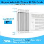 Air Jade Window Air Conditioner Side Panels with Frame, Adjustable AC Side Panels for 5,000 to 14,000 Btu Window AC Units, Extra Wide Window Air Conditioner Panels and Frame Kit, Pack of 2