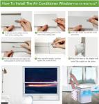 Portable AC Window Vent Kit, Adjustable Vertical/Horizontal Sliding Window Kit Plate for AC Unit, AC Window Vent Kit, AC Window Seal With 5.9 Inch Diameter, 59 Inch Length Exhaust Hose