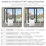 Gulrear 95" Sliding Door AC Vent Kit with Φ 5.9"AC Hose Security Lock & Weather Stripping Universal 5.0/5.9 Inch Coupler for Window/Sliding Glass Door Portable AC Energy Saving Airtight Seal Pancel