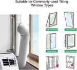 KWMOEA 400cm/157Is. Universal Window Seal for Portable Air Conditioner and Tumble Dryer. Easy to Install - Air Exchange Guards with Zip and Adhesive Fastener