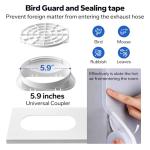 Cestluck Sliding Door Air Conditioner Kit, with 5.9" Coupler and Bird Guard, 6 Plates Portable Air Conditioner Sliding Door Vent Kit Max Adjustable Length 95 Inch, Suit for 5.9 Inch Exhaust Hose