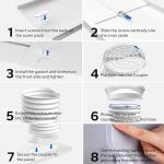 Cestluck Sliding Door Air Conditioner Kit, with 5.9" Coupler and Bird Guard, 6 Plates Portable Air Conditioner Sliding Door Vent Kit Max Adjustable Length 95 Inch, Suit for 5.9 Inch Exhaust Hose