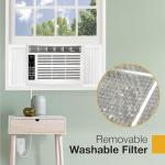 Whirlpool WHAW061CW 6,000 BTU Air Conditioner with Dehumidifier, 115V, Window AC 250 Sq. Ft, Living Room, Bedroom, or Kitchen, with Remote Control, Digital Display, and 24H-Timer, Bright White