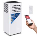 SereneLife Small Air Conditioner Portable 8,000 BTU with Built-in Dehumidifier - Portable AC unit for rooms up to 350 sq ft - WiFi app + Remote Control, Window Mount Exhaust Kit