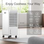22'' Windowless Portable Air Conditioners, 3-IN-1 Portable AC Unit, 7H Auto-off & 1.85Gal Tank, 40°Swing, 3 Modes & 3 Speeds, Ultra-Quiet Swamp Air Cooler With 4 Universal Wheels For Home/Indoor Use