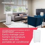 Frigidaire 4-in-1 Smart Portable Room Air Conditioner with Wi-Fi & Supplemental Heat 14,000 BTU (ASHRAE) / 10,000 BTU (DOE), Cools Up to 700 Sq. Ft., Quiet Operation, White
