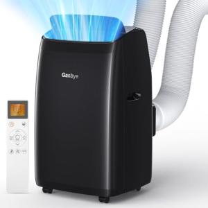 Gasbye Dual Hose Portable Air Conditioner, [2025 Upgraded] Full DC Inverter Compressor, Energy-Saving 13.6 CEER, Low Noise (45dB), Cools Room up to 500 Sq.Ft., Backlit Remote Control, 14,000BTU, Black