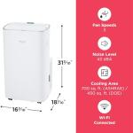 Frigidaire Gallery 3-in-1 Smart Inverter Portable Room Air Conditioner with Wi-Fi & Air Quality Monitoring 14,000 BTU (ASHRAE) / 10,500 BTU (DOE), Cools Up to 700 Sq. Ft., Ultra Quiet, White