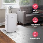 Frigidaire 4-in-1 Smart Portable Room Air Conditioner with Wi-Fi & Supplemental Heat 14,000 BTU (ASHRAE) / 10,000 BTU (DOE), Cools Up to 700 Sq. Ft., Quiet Operation, White