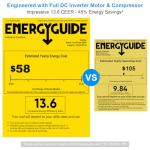 Gasbye Dual Hose Portable Air Conditioner, [2025 Upgraded] Full DC Inverter Compressor, Energy-Saving 13.6 CEER, Low Noise (45dB), Cools Room up to 500 Sq.Ft., Backlit Remote Control, 14,000BTU, Black