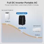Gasbye Dual Hose Portable Air Conditioner, [2025 Upgraded] Full DC Inverter Compressor, Energy-Saving 13.6 CEER, Low Noise (45dB), Cools Room up to 500 Sq.Ft., Backlit Remote Control, 14,000BTU, Black