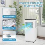 Portable Air Conditioners 8000 BTU, Energy Efficient AC Unit with Remote Control, 24H Timer, Quiet Operation for Bedroom, Office, Dorm Rooms Up to 350 Sq. Ft, White (8,000 BTU Black Top)