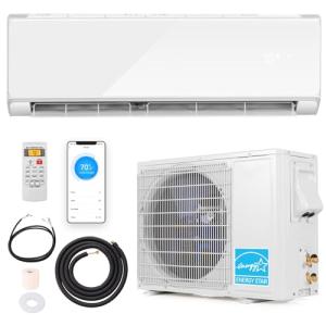 SIMOE 18,000 BTU Mini-Split Air Conditioner, Wifi Enabled Ductless Inverter Split System AC Unit Heating System, Cools up to 1000 Sq. Ft. Compatible with Alexa - 21 SEER2 208-230V, White