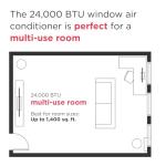 Frigidaire 24,000 BTU Smart Inverter Window Air Conditioner with Wi-Fi and Energy Star Certification, Cools Up to 1,020 Sq. Ft., Ultra Quiet Operation, White