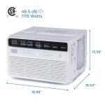 BLACK+DECKER 8,000 BTU Inverter Window Air Conditioner, Window AC Units for Up To 350 Sq. Ft., ENERGY STAR Rated AC Unit, Full Function Remote Control, White