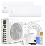 Cooper & Hunter 18,000 BTU Dual 2-Zone 12K + 12K BTU Wall Mount Ductless Mini Split Air Conditioner & Heat Pump – 25FT Installation Kits – 22.5 SEER – Pre-Charged with R-410A – Inverter