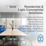 Cooper & Hunter 18,000 BTU Multi Zone, Dual 9,000 + 9,000 BTU Ductless Mini Split Ceiling Cassette Air Conditioner Heat Pump including 25ft Installation Kits