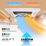 RV Air Conditioner with Heat 12V Universal Rooftop AC Unit Van Air Conditioner Heater Combo, 9000BTU Quiet 12 Volt Camper A/C Unit, 2 In 1 Heating & Cooling for Box Truck, Travel Trailer, Motorhome