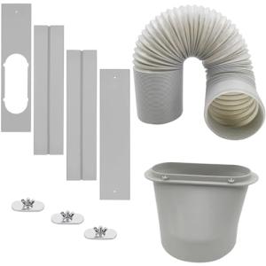 MQIDLFE Portable Air Conditioner Window Vent Kit with 5.9” Diameter Hose, Adjustable Sliding Window Kit 59 Inch Length Exhaust Hose for Ducting Universal AC Seal Panel for Horizontal&Vertical Window