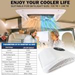 RV Air Conditioner with Heat 12V Universal Rooftop AC Unit Van Air Conditioner Heater Combo, 9000BTU Quiet 12 Volt Camper A/C Unit, 2 In 1 Heating & Cooling for Box Truck, Travel Trailer, Motorhome