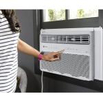 GE PROFILE PWDV08WWF 8,000 BTU Inverter Window Air Conditioner Unit Energy Efficient AC Cooling up to 350 sq ft, Ultra Quiet, Smart Home Capable, Includes Remote and Install Kit, White