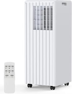 8,000 BTU Portable Air Conditioner, Smart Control, Cools up to 350 Sq. Ft., with Dehumidifier & Fan mode, Easy- to-use Remote Control & Window Installation Kit Included, White