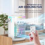 Portable Air Conditioner, Evaporative Air Cooler, 2-4-8H Timer Auto-Off &Remote, Water Tank, Three ultrasonic nozzles, 3-Speed Personal Air Conditioner Cooling Fan