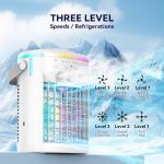 Portable Air Conditioner, Evaporative Air Cooler, 2-4-8H Timer Auto-Off &Remote, Water Tank, Three ultrasonic nozzles, 3-Speed Personal Air Conditioner Cooling Fan