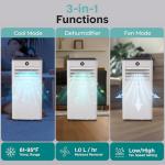 SereneLife SLPAC83W Portable Air Conditioner-8000 Capacity (ASHRAE) Compact Home A/C Cooling Unit Only with Wifi Function, Includes Window Mount Kit (White), 8,000 BTU