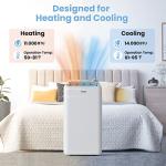 TOSOT 14,000BTU (9,600 BTU SACC) Smart WiFi Portable Air Conditioner with Heater, Powerful Cooling Auto Swing, Dehumidifier, Fan, 24H Timer for Large Room Up to 600 sq ft, AOMI Series