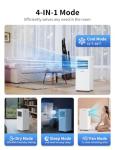 GRIDR Portable Air Conditioners, 8,000 BTU AC Unit for Bedroom with 4 Modes Cooling/Dehumidifier/Fan/Sleep, Up to 300 sq.ft, 24H Timer & Remote, 45db Quiet, Portable AC Unit for Room Indoors