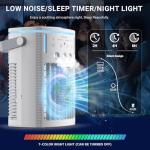 Portable Air Conditioners, 2025 Upgraded 4-IN-1 Cooling Fan, 1000ml Evaporative Air Cooler with 3-Speeds, 3-Level Humidify, 7-Color Night Light, 2-8H Timer, Personal AC Unit for Bedroom Office (White)
