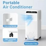 Stopsad 10000BTU Portable Air Conditioner, 3-in-1 Free Stand Smart Cooling AC Unit with Dehumidifier, Fan, Cools Room up to 450 sq.ft, 24H Timer, Installation Kit