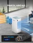 AEROZY Portable Air Conditioner Windowless, Evaporative Cooler with Digital Display, Remote, 3 Speeds, 12H Timer, Oscillating Swamp Cooler for Room no Windows, Bedroom, Living Room, White