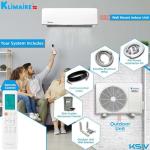 Klimaire 9,000 BTU 21.5 SEER2 Ductless bundled Mini-Split Inverter Air Conditioner Heat Pump System with All-Inclusive 16' Installation Kit and Wall Bracket (115V)