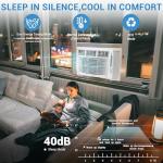 Window Air Conditioner, 8000 BTU Window AC Unit, Cool Rooms up to 350 Sq.Ft., 3 Fan Speed, 24H Timer, Energy Saving, Remote Control, Perfect for Bedroom, Apartment, Living Room, Office