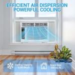 MilleLoom 6,000 Btu Window Air Conditioner, Cools Up to 250 Sq. Ft with Cooling, Dehumidifier, 3 Fan Speed, Window-Mounted Room Ac Window Unit with Remote, Easy Install Kit for Home